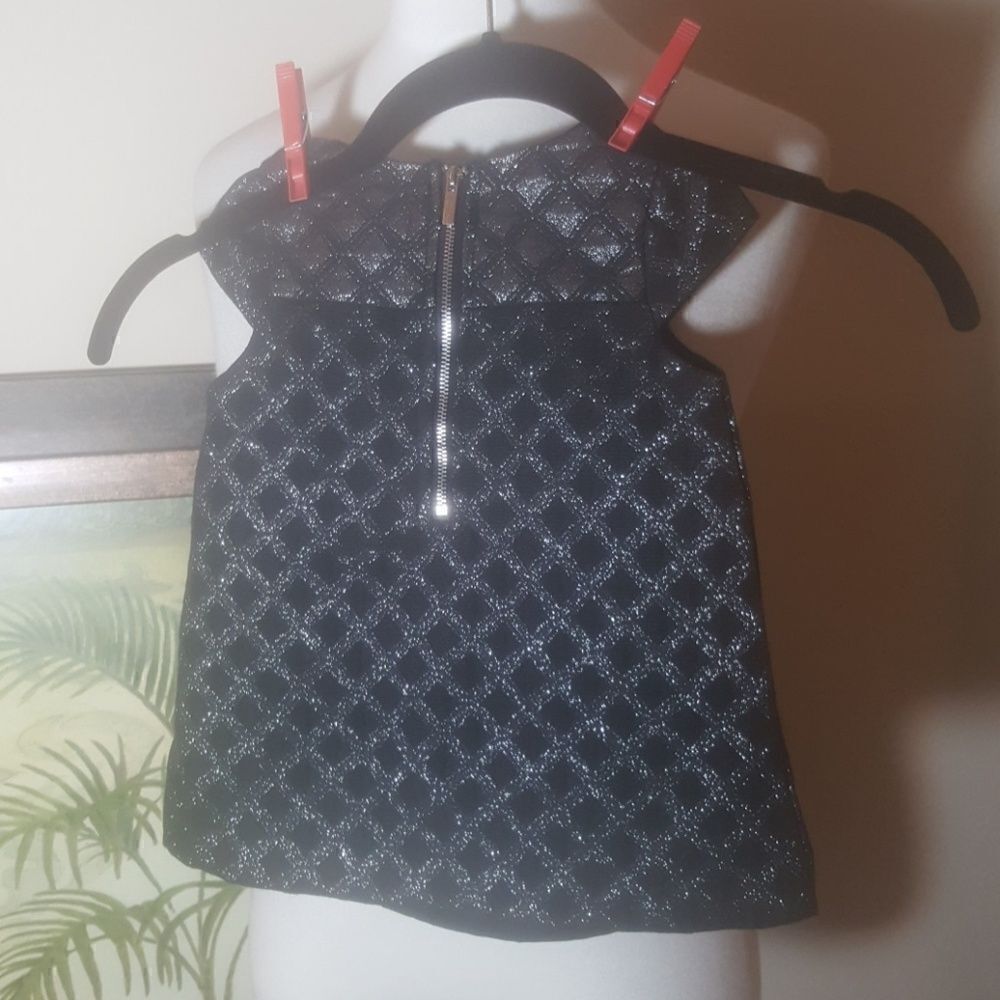 TAHARI BABY Black Metallic Dress - Size 12M - Picture 3 of 6